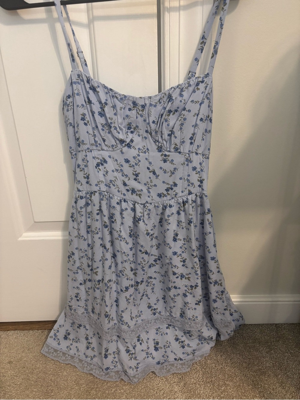 Hollister Light Blue Floral Cami Dress